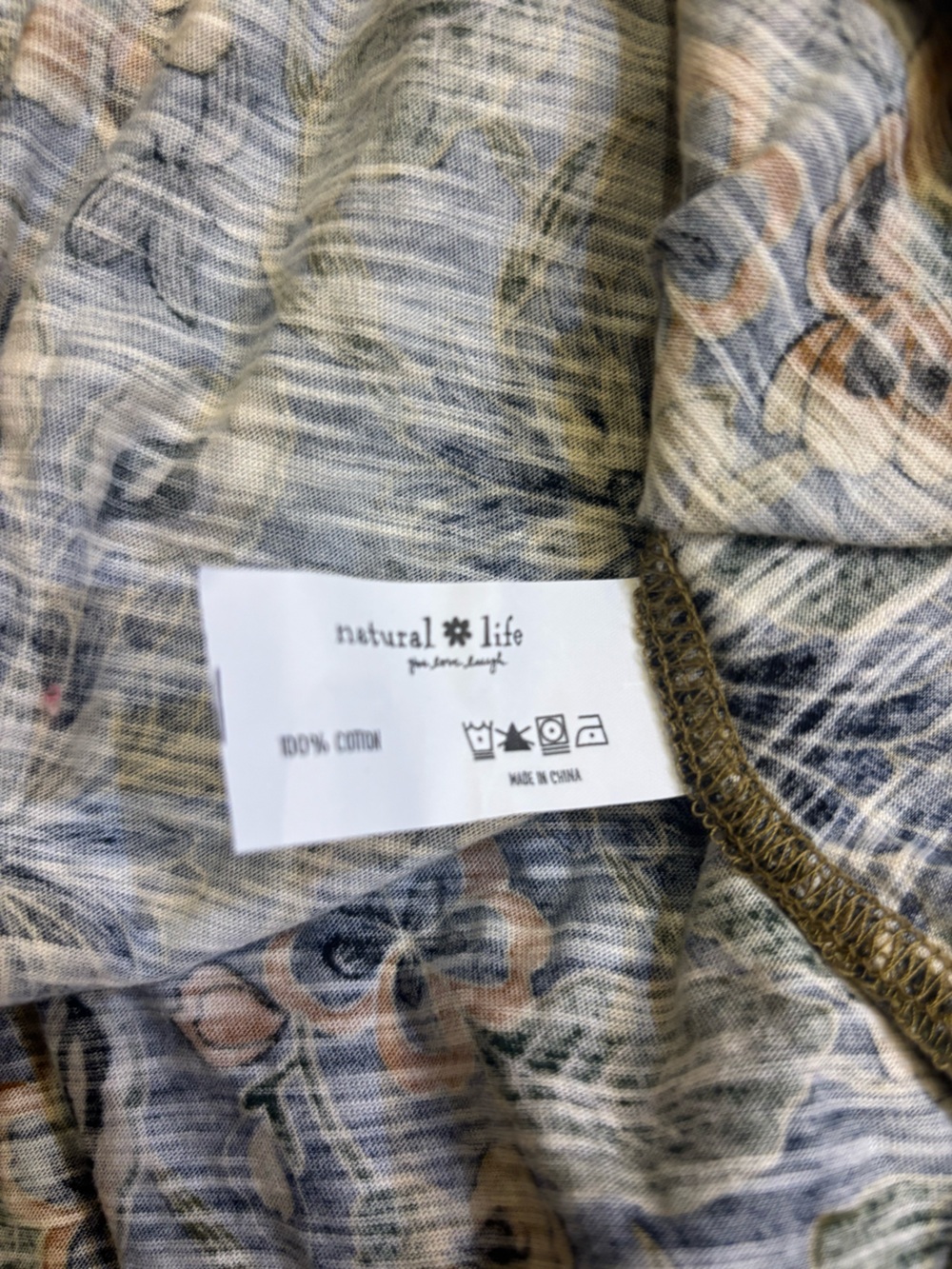 NWT NATURAL LIFE Christa Navy Blue Floral Long-Sleeve Button Maxi Dress Women XL - Picture 6 of 7